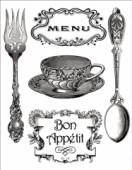 Razítko akrylové 14x18cm - MENU - Bon Appétit