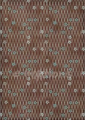Filc s potiskem 50x70 - Kytičkový vzor, hnědé pozadí