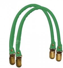 Zelená ucha na tašky klik-klak (připínací) 33cm