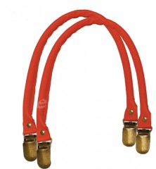 Červená ucha na tašky klik-klak (připínací) 33cm