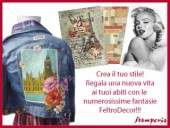 Filc s potiskem 50x70 - Květy na červeném pozadí