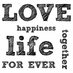 Razítko akrylové 10x10cm - LOVE life happiness