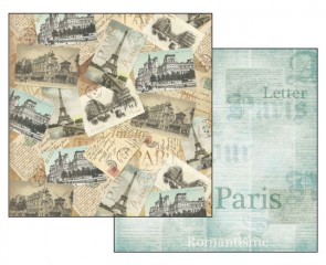 Scrapbook papír oboustr. - PARIS - staré pohlednice