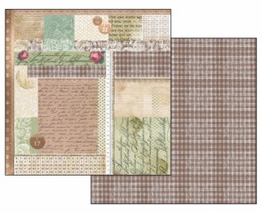 Scrapbook papír oboustr. - Ruční písmo/ metr