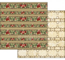 Scrapbook papír oboustr. - Růžičkové bordury
