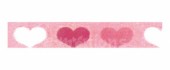 Washi páska 1cm x 10m - růžová se srdíčky