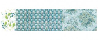 Washi páska 2cm x 10m - Tyrkysová textura a květy