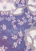 Filc s potiskem 15x21 - Květinový vzor, fialové pozadí
