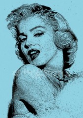 Filc s potiskem 15x21 - Marylin v modrém