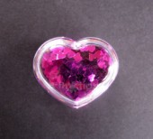 Glittery srdíčka stříbrná/ fuchsiová