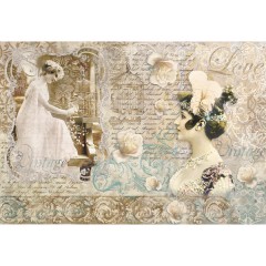 Découp. papír rýžový - Vintage Love letters