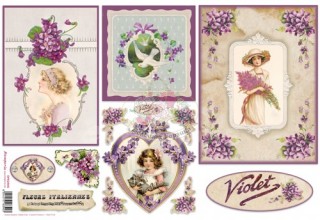 Découp. papír rýžový - Vintage Violet