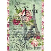 Découp. papír rýžový A4 - Voyage en France - Eiffelovka