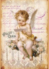 Découp. papír rýžový A4 - Postcard - Anděl