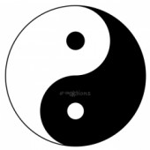 Reliéfní podložky 2ks:  Yin & Yang / Znakové písmo