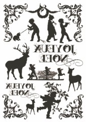 Transferové papíry A4 - Joyeux Noël, 2ks, černý tisk