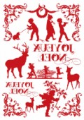 Transferové papíry A4 - Joyeux Noël, 2ks, červený tisk