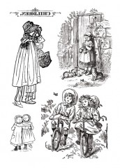 Transferové papíry A4 - Vintage CHILDREN, 2ks